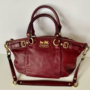 Coach Burgundy Leather Sophia Satchel